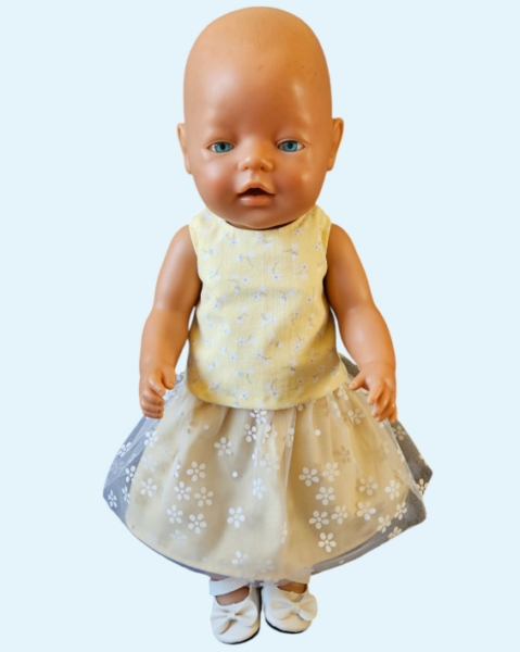 Tule rok met top geel