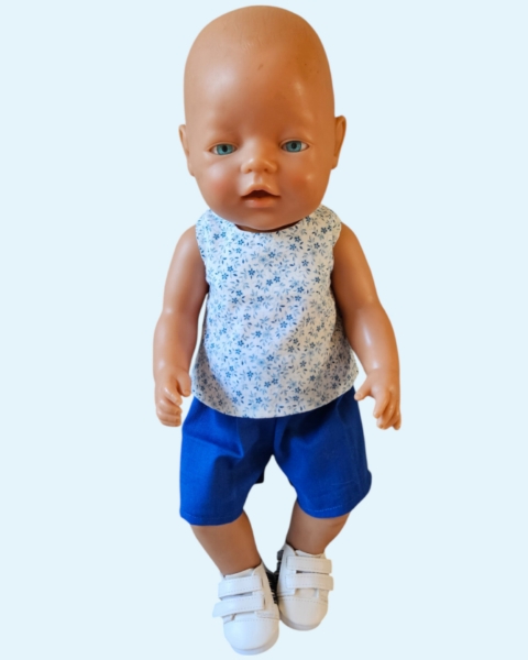 Korte broek Blauw-Wit-Bloemen