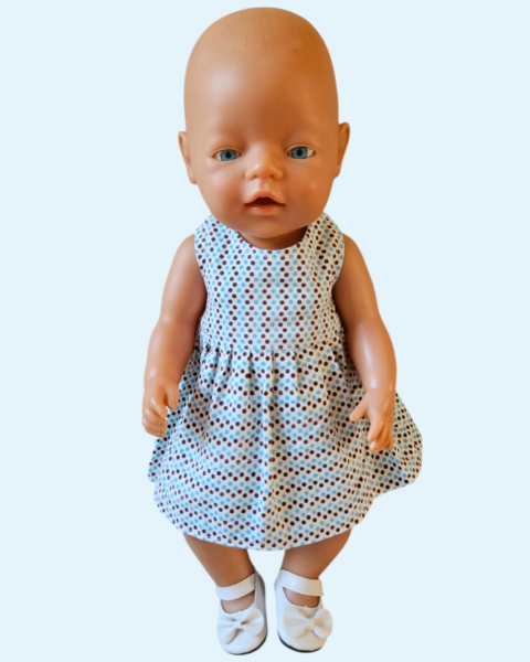 Mouwloze zomerjurk Wit-Stippen