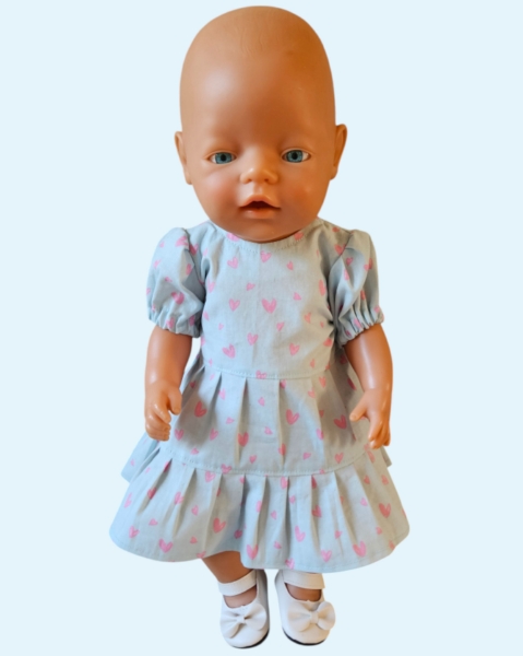 Strokenjurk korte mouwen Mint- Hartjes