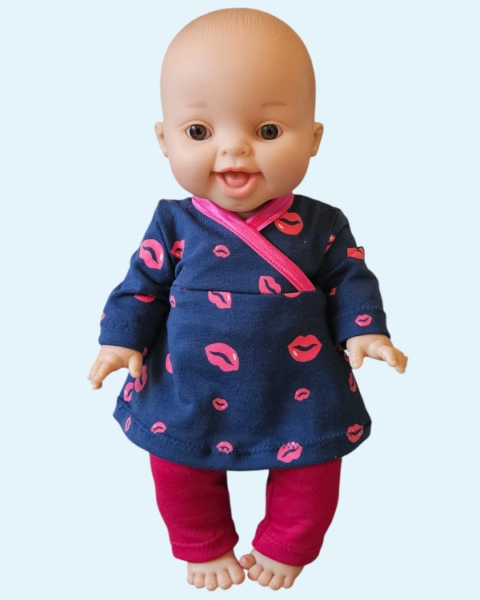 Tuniek met legging Roze-Blauw