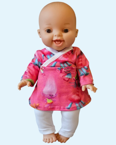 Tuniek met legging Wit-Roze