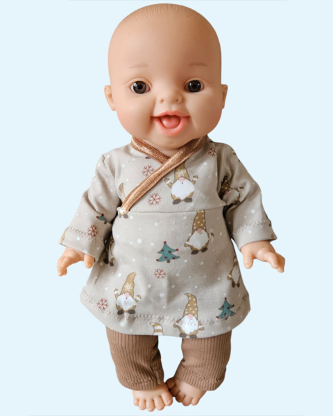 Tuniek met legging Kerst Bruin-Beige