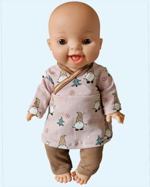 Tuniek met legging Kerst Bruin-Roze