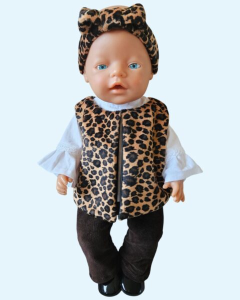 Broek bruin met panter hesje