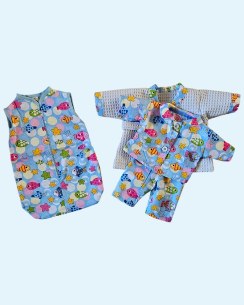 Set Bad & Bed Blauwe Vis