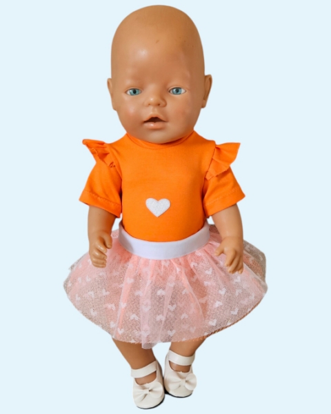 Tule rok met romper Oranje Wit