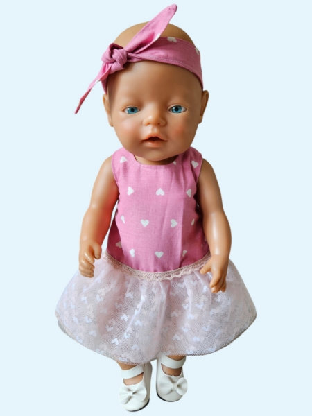 Tulejurk roze-hartjes