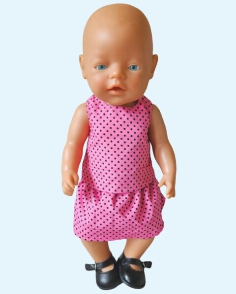 Rok met mouwloze top Roze-Zwart